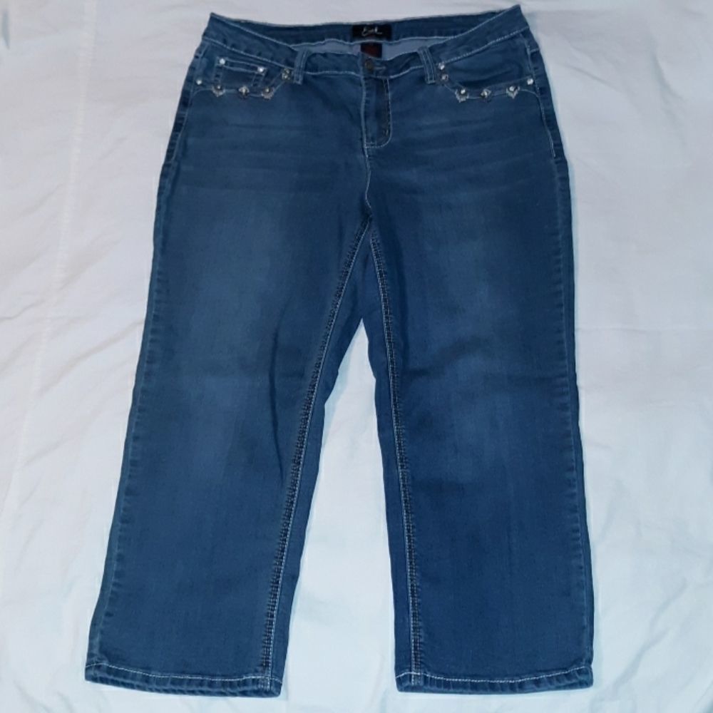 Earl Jean Bling Flap Pocket Cropped Jeans‎ 12